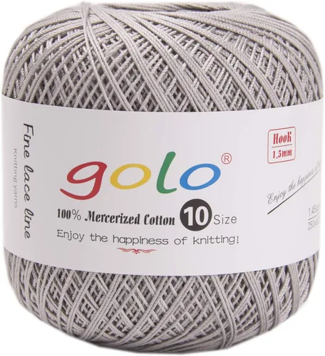 Vista 101 de Golo - 3 bolas de hilo de ganchillo tamaño 10, hilo de crochet para tejer a mano 102