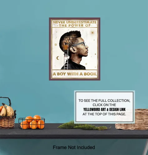 Vista 6 de Arte de pared educativo afroamericano – Decoración de pared inspiradora de hombres negros para niños, estudiantes, adolescentes – citas positivas