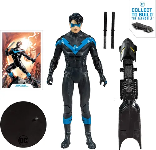 Vista 5 de McFarlane Toys DC Multiverse Nightwing: Figura de acción mejor que Batman con batimóvil para construir del Renacimiento (Pieza 2)