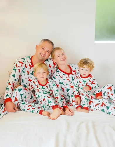 Vista 41 de VAENAIT BABY Infant Toddler Kids Adult Couple Family Matching Women Men Christmas Pjs Xmas Holiday Buffalo Plaid Pajama Set