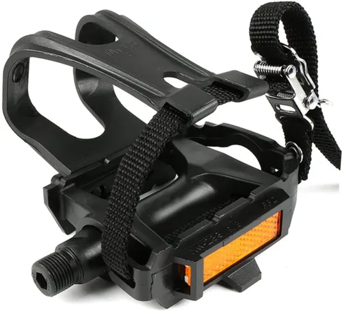 Vista 4 de BESPORTBLE Correa para pedal de bicicleta, clip de nailon para el dedo del pie para carretera montaña negro agujero reflectante ajuste pedales