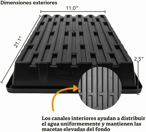 Vista 5 de Bootstrap Farmer 1020 – Charolas extra fuertes para plantar semillas, propagación, germinación, sin hoyos, sistema de forraje, 5, Negro