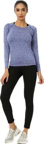 Vista 6 de NELEUS Women's 3 Pack Compression Shirts Long Sleeve Yoga Athletic Running T Shirt