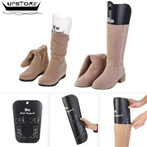 Vista 3 de UPSTORE 2 pares de plástico negro largo automático soporte Shaper zapato árboles altos botas corto Shaper insertos almohadillas