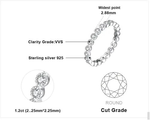 Vista 2 de JewelryPalace Anillos de plata de ley 925 chapados en oro de 14 quilates para mujer, anillos de promesa de circonita cúbica para ella, anillos
