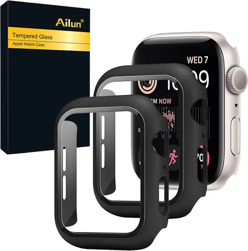 Vista 11 de Ailun Funda protectora de pantalla para Apple Watch Series 9, 8 y 7 [1.61 pulgadas], carcasa rígida ultrafina de policarbonato integrado con vidrio