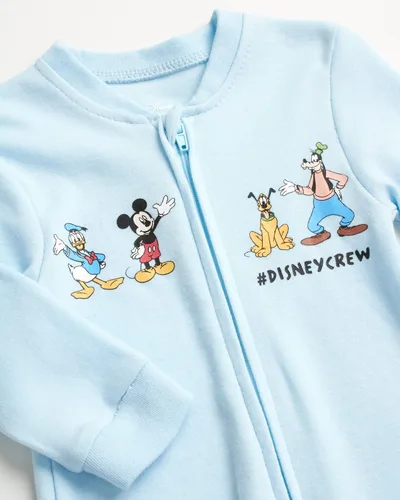 Vista 2 de Disney Mameluco de Mickey Mouse para bebé, paquete de 2 mamelucos con pies para dormir y jugar (0-9 meses)