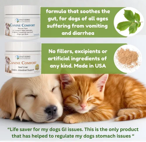 Vista 2 de Vitality Science Comodidad canina para perros Mantiene un tracto intestinal saludable y una flora intestinal adecuada Restaura la angustia