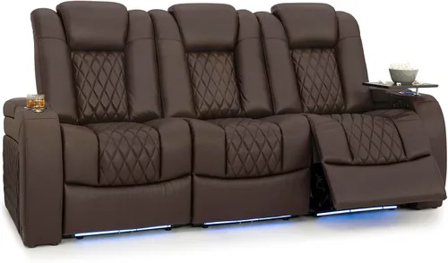 Vista 91 de Seatcraft Asiento de cine en casa Diamante Marrón Reclinable Individual