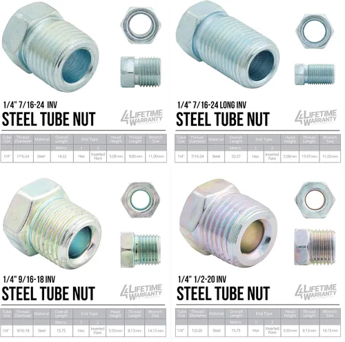Vista 3 de 4LIFETIMELINES Kit de línea de freno, tubo de acero galvanizado, bobina de tubería de línea de freno de 1/4 pulgadas x 25 pies, con 16 accesorios