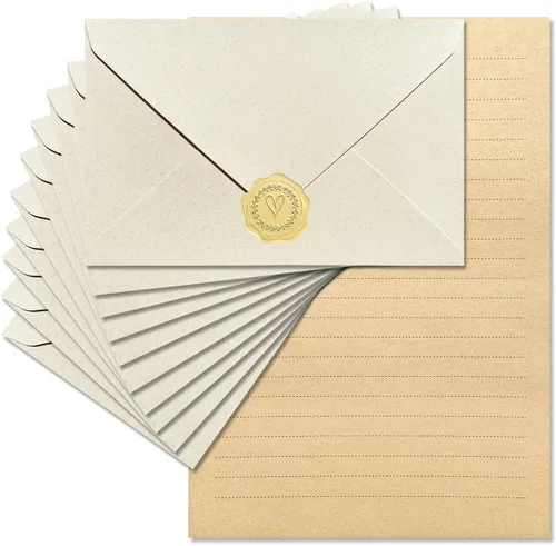 Vista 8 de Tuhangcc Juego de papelería de terciopelo de alta calidad, diseño único con 24 hojas de escritura, 12 sobres (4 x 6), elegante kit de escritura