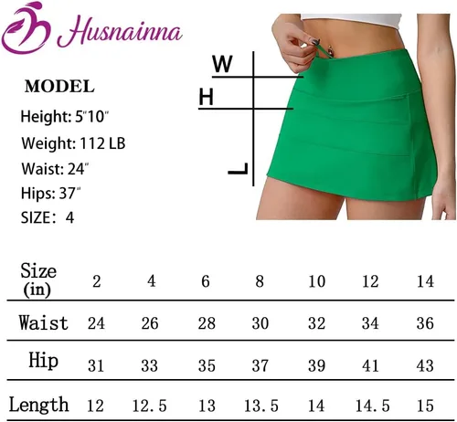 Vista 5 de Husnainna Falda pantalón plisada de cintura alta con bolsillos para tenis y golf para mujer, pantalones cortos incorporados para el entrenamiento