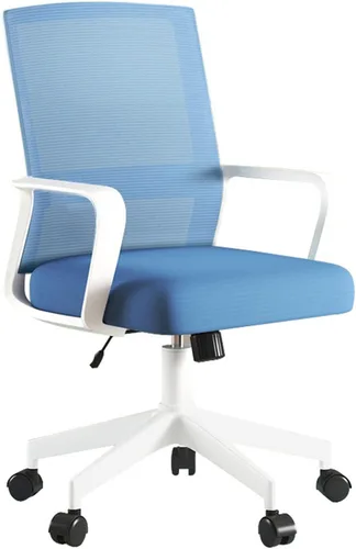 Vista 10 de Silla de oficina en casa, silla de escritorio con respaldo alto con soporte lumbar ajustable, silla de computadora con cojín suave, silla giratoria