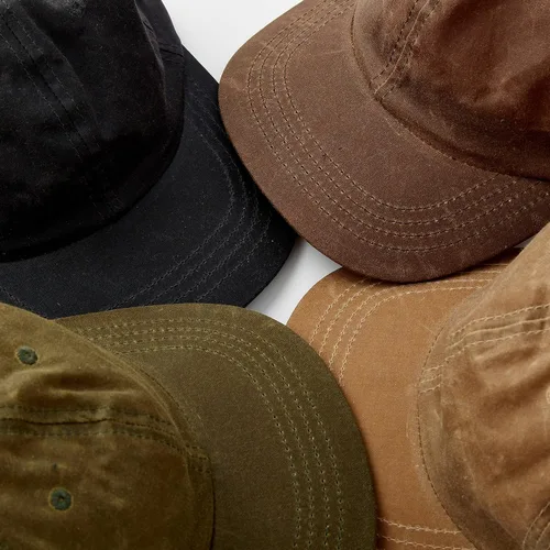 Vista 6 de Huckberry Sombrero de lona encerada de 6 paneles para hombre, altamente resistente al agua para protección