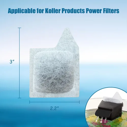 Vista 2 de Paquete de 12 cartuchos de filtro XS para acuario, cartucho de repuesto para peceras Koller Products