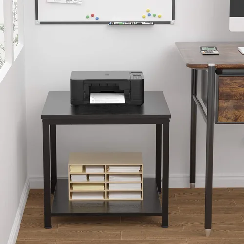 Vista 6 de Homieasy Mesa Auxiliar Cuadrada de 20 Pulgadas, Mesa de Centro de Café y Té de 2 Niveles, Mesitas de Noche para Sofá, Sillón, Cama, Mesa Auxiliar