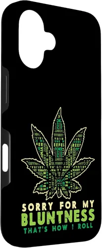 Vista 3 de iPhone 16 Sorry Bluntness How I Roll Weed Cannabis 420 THC Stoner Gift Case