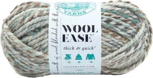 Vista 10 de Lion Brand Yarn - Ovillo de lana Wool-Ease Thick & Quick color fuerza aérea Super Bulky Wool Acrylic Blend Fiber for Soft Hats, Sweaters, Chunky
