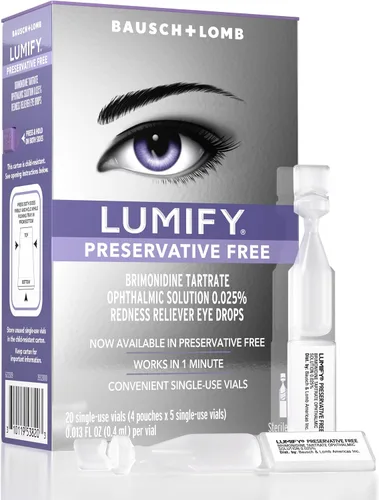 Vista 8 de Gotas Lumify para ojos rojos, alivio del enrojecimiento para ojos más brillantes, actúa en 1 minuto y dura hasta 8 horas, gotas para los ojos, 0.25