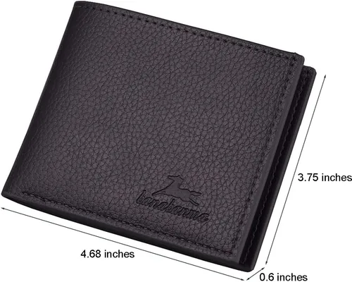 Vista 2 de Cartera delgada para hombre con monedero, cartera minimalista con cremallera, carteras plegables para hombre con tarjetero de crédito, cartera