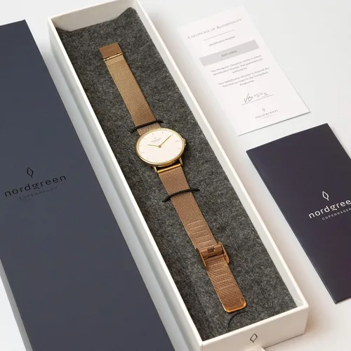 Vista 6 de Nordgreen Reloj de oro escandinavo nativo con correas intercambiables
