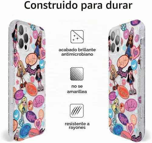 Vista 4 de VELVET CAVIAR Funda para iPhone 13 Pro Max, probada en caídas de 10 pies, purpurina transparente Bratz Bratz Pack Glitter