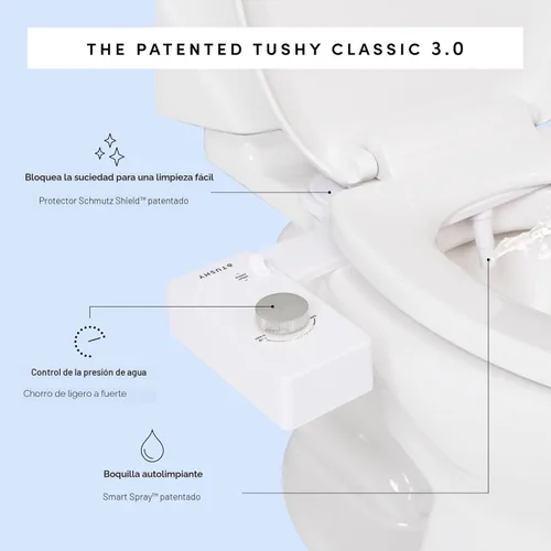Vista 7 de TUSHY Classic 3.0 - Accesorio de bidé para inodoro, pulverizador de agua con autolimpieza no eléctrico, presión de agua ajustable, control de ángulo