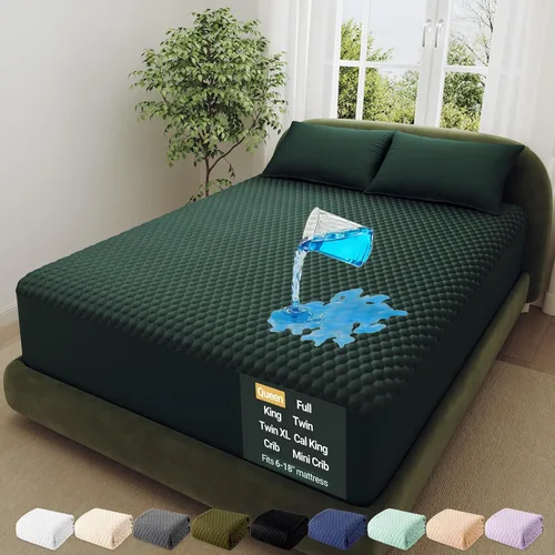 Vista 30 de OhGeni - Protector de colchón 100 % impermeable, almohadilla suave para colchón tamaño individual, resistente al pelo de mascotas y a la enuresis
