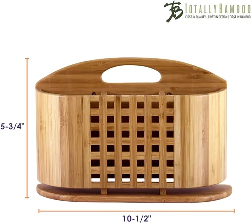 Vista 7 de Secaplatos plegable, capacidad para máximo almacenaje, hermoso y duradero, de bambú, extragrande, 19x 18 x 10 pulgadas, de Totally Bamboo