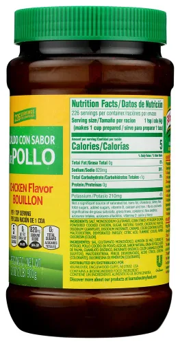 Vista 3 de Caldo de Sabor Pollo para Salsas, Sopas y Guisos Granulado Sin Grasa ni Colesterol - 32 oz (907 g)