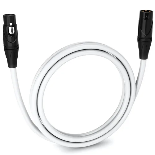 Vista 81 de LyxPro Cable de micrófono XLR hembra a macho de ángulo recto de 3 pines de 1.5 pies para altavoces amplificados, interfaz de audio, rendimiento