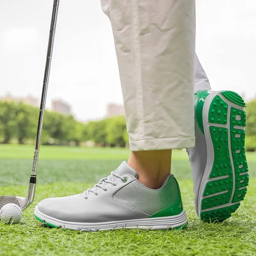 Vista 6 de Zapatos de golf impermeables para hombre, sin pinchos, para entrenamiento deportivo de golf, tenis clásicos para hombre, talla 13 14
