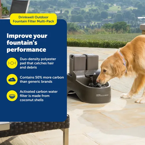 Vista 2 de PetSafe Drinkwell - Kit de filtro de repuesto para fuentes de agua Everflow y exteriores para perros y gatos, el kit contiene 3 filtros de carbono