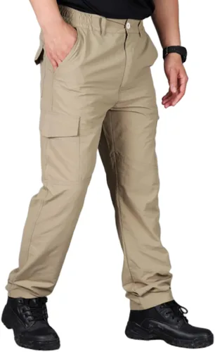 Vista 3 de SAMACHICA Pantalones tipo cargo casuales para hombre, para senderismo, trabajo, ligeros, tácticos, con múltiples bolsillos