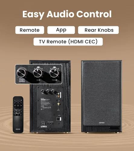 Vista 9 de Edifier R2750DB MKII Altavoces de estantería alimentados de 3 vías, 144 W Nogal
