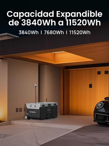 Vista 6 de AFERIY Estación de energía portátil de 3840Wh, tomas de corriente alterna de 120V x 5, carga rápida de 2.5H, estación de energía de batería LiFePO4