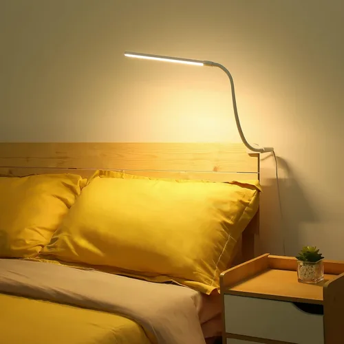 Vista 9 de Lepro - Lámpara de escritorio pequeña con abrazadera, lámparas de lectura LED con 450 lm, 3 modos de color, 10 niveles de brillo, lámpara