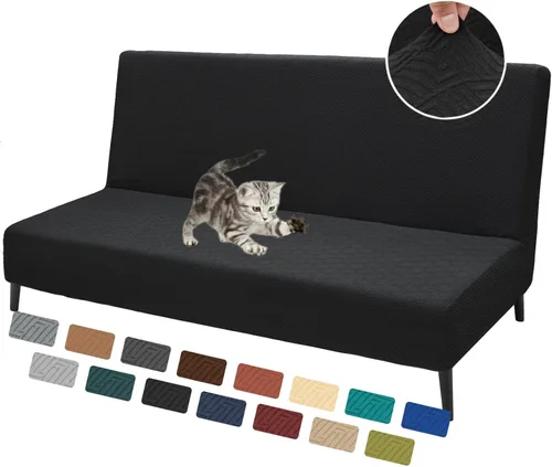 Vista 12 de XINEAGE - Funda elástica para futón y sofá cama, tamaño matrimonial, color Beige