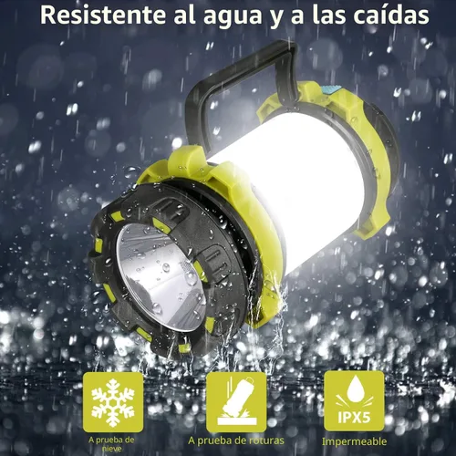 Vista 5 de 1 unidad de linterna de camping, luz LED para exteriores recargable, linternas con 1000 lúmenes, 6 modos, banco de energía de 4000 mAh, impermeable