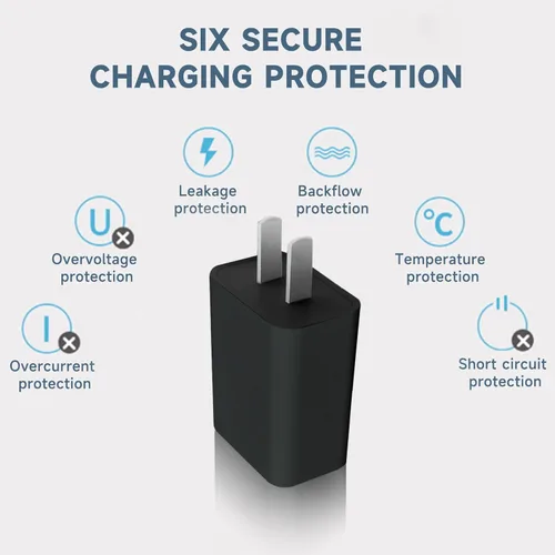 Vista 2 de MEHIDFY Cargador de Pared USB, Adaptador de Corriente 5V 2A, Bloque Cargador USB de Carga Rápida, Bloque de Carga de Enchufe Rápido, Enchufe