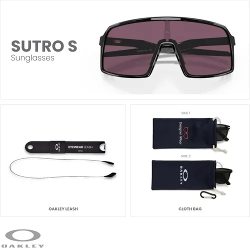 Vista 23 de Oakley Sutro OO9406 / OO9462 - Lentes de sol para hombre, kit de correa de accesorios, bolsa de microfibra