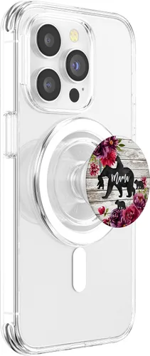 Vista 3 de Mama Bear Four Baby Cubs - PopSockets PopSockets de madera rústica de granero burdeos PopSockets PopGrip: agarre intercambiable para teléfonos