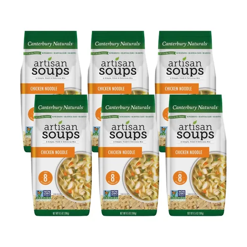 Vista 17 de Canterbury Naturals Mezcla de sopa artesanal, mezcla de sopa de fideos con pollo, sin OMG, hace 8 porciones, bolsa de 6.5 onzas (paquete de 3)
