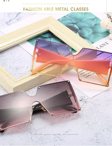 Vista 2 de Gafas de sol cuadradas de montura grande para hombres y mujeres, sombrilla para exteriores y vacaciones en la playa (color E, tamaño M)