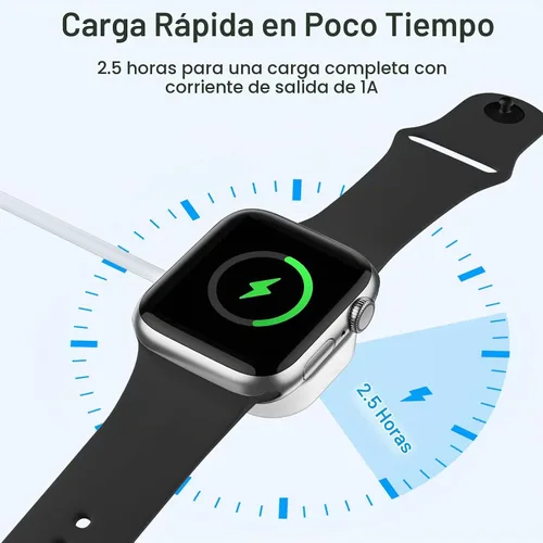 Vista 3 de Cargador USB iWatch compatible con cargador de Apple Watch, cable de carga rápida de 5 pies para i Watch Series 9, 8, 7, 6, 5, 4, 3, 2, SE/2, cable