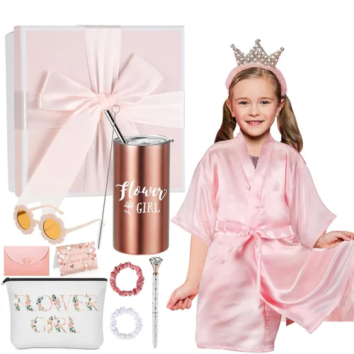 Vista 6 de Sieral Juego de 10 cajas de propuestas para niña de las flores, regalo con texto en inglés "Will You Be My Flower Girl", juego de caja de propuesta