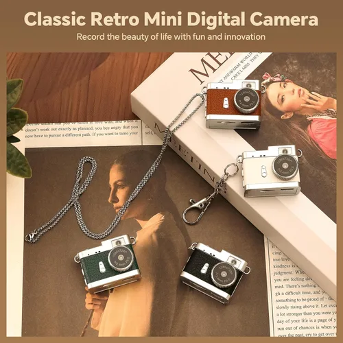 Vista 6 de Mini cámara con llavero: mini cámara digital HD de 2 MP con tarjeta de 16 GB y llaveros geniales, toma fotos y videos, adecuada para niños/adultos