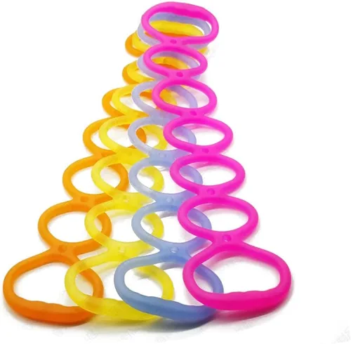 Vista 5 de Tirador de espalda masajeador cuerda jalea estirador cadena elástico fitness cinturón (rosa)