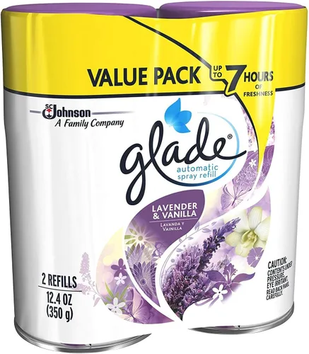 Vista 4 de Glade Recambio automático en aerosol, lavanda y vainilla, 6.2 onzas, (paquete de 6)