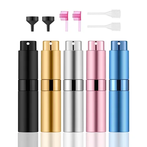 Vista 9 de Lil Ray Botella atomizadora recargable de viaje de 0.3 fl oz, mini pulverizador portátil para colonia (5 negro mate)